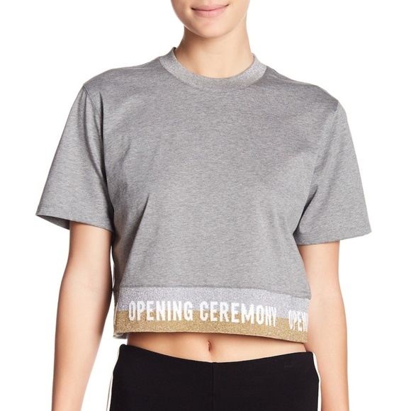 Opening Ceremony Tops - Opening Ceremony Logo Tshirt Grey Cotton Medium